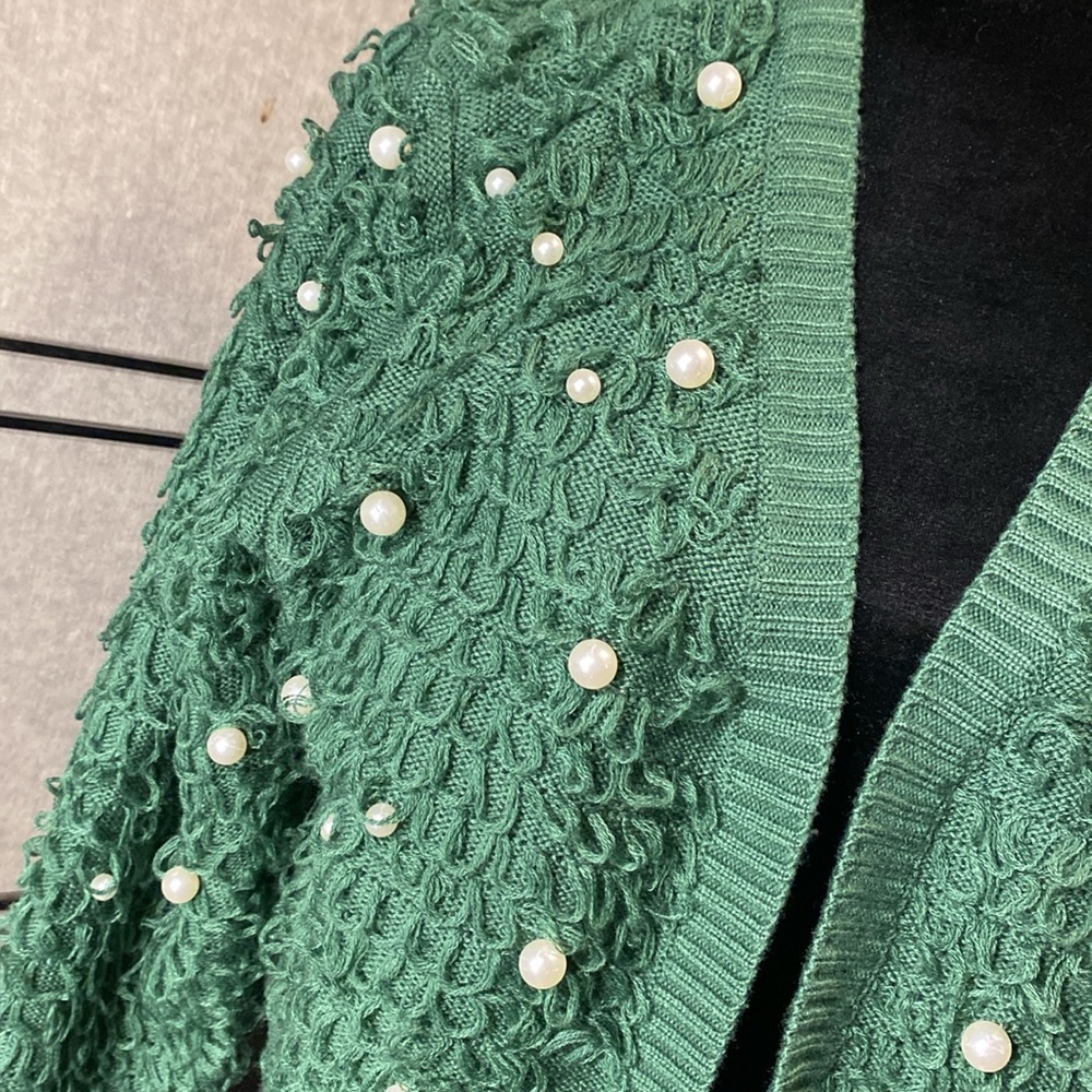Mighty Fine loop & pearl cardigan- see measurements for sizing! Gorgeous❤️ - Picture 2 of 10